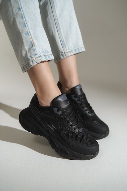 Günlük Spor Ayakkabı Kadın Sneaker  Siyah