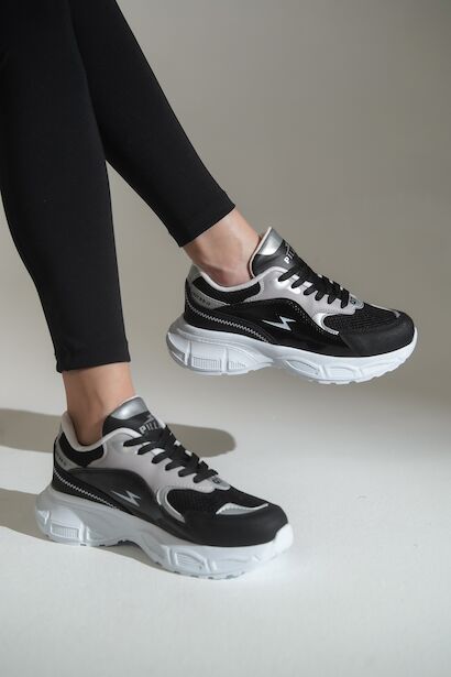 Günlük Spor Ayakkabı Kadın Sneaker  SİYAH FÜME