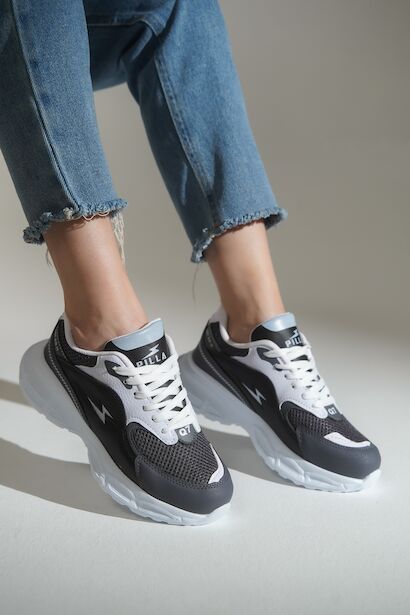 Günlük Spor Ayakkabı Kadın Sneaker  FÜME SİYAH