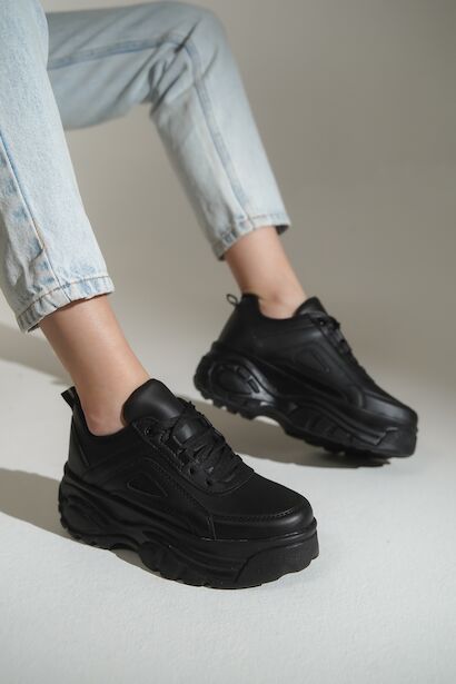 Yüksek Taban Günlük Kadın Sneaker  Siyah
